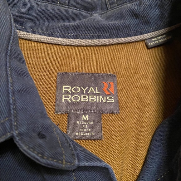 Royal Robbins mens Cotton Twill button up shirt Navy Medium - Picture 3 of 7